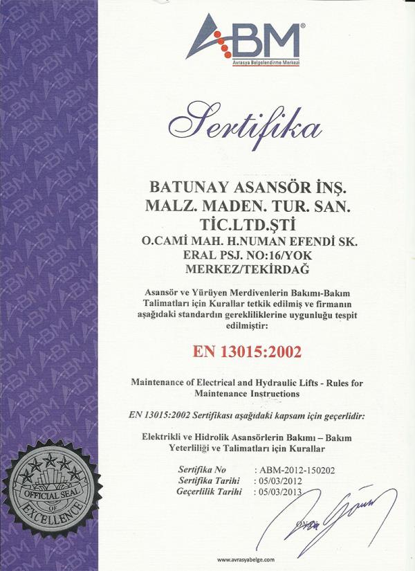 EN 13015 2002 